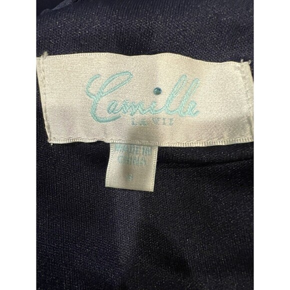 Camille La Vie navy beaded bodice halter neck formal gown prom dress size 6 - Picture 9 of 9